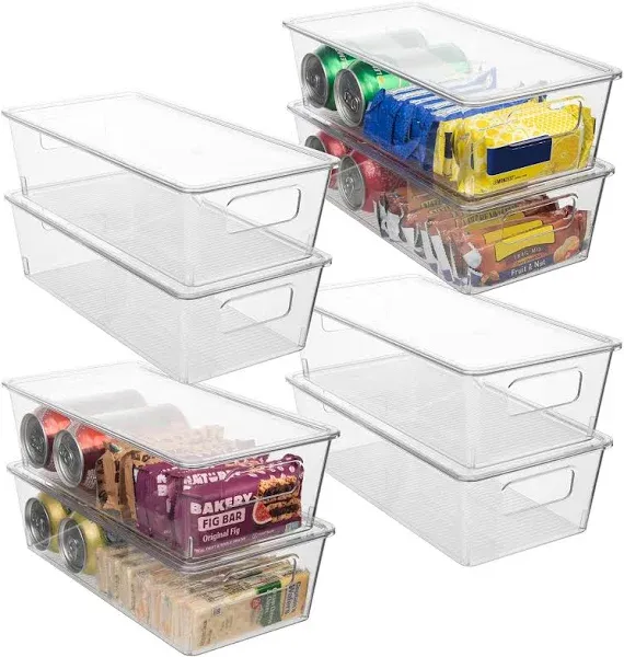 Pantry Organizers and Storage Bins with Lids – Snack Organizer for Pantry Shelf,