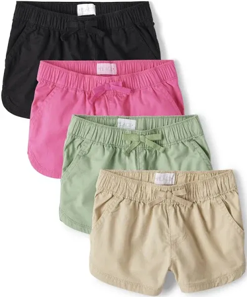 The Children's Place Girls Twill Pull-On Dolphin Short, 4-Pack, Sizes 4-16