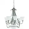 Progress Lighting Torino Collection 5-Light Brushed Nickel Etched Glass Transitional Chandelier Light P4416-09