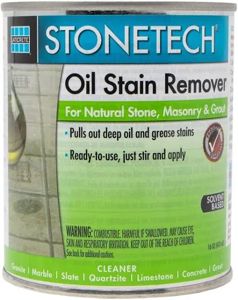 StoneTech Oil Stain Remover Cleaner for Natural Stone Grout Masonry 1-Pint 473l