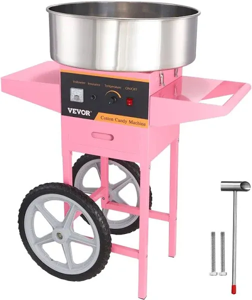 VEVOR Electric 1000W Commercial Cotton Candy Machine Stainless Steel Bowl Sugar Scoop