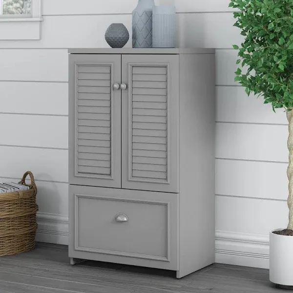 Bush Furniture Fairview Tall Wooden Storage Cabinet with File Drawer