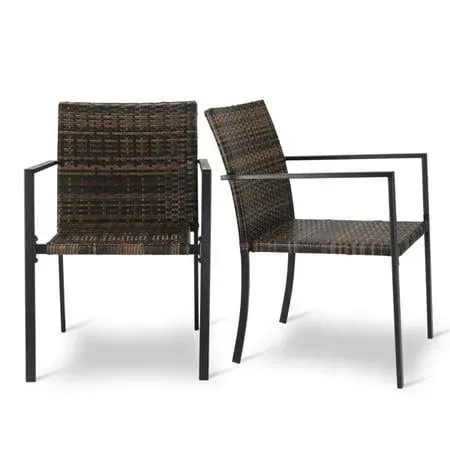 Set of 2 Stackable Outdoor Wicker Patio Dining Chairs High quality Hot sale