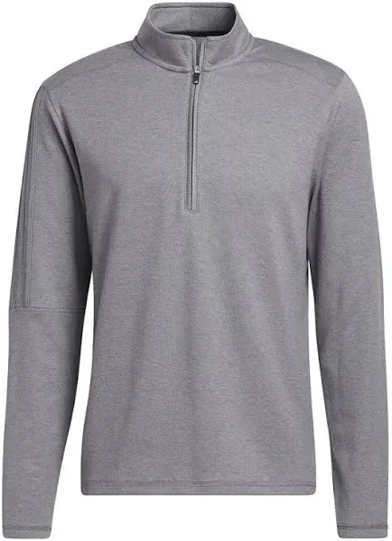 adidas Golf Men's 3-Stripes Quarter Zip Pullover, Gray, Medium