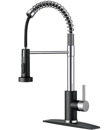 FORIOUS Kitchen Faucet with Pull Down Sprayer, Commercial Spring Kitchen Sink...