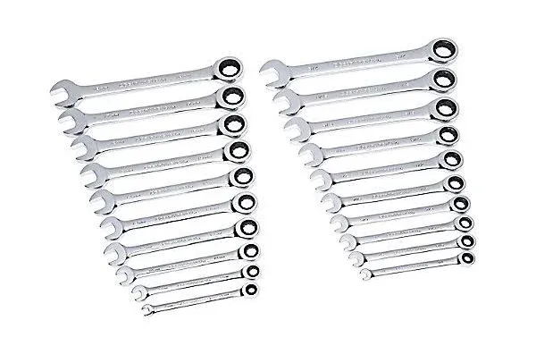 GearWrench 35720B-06 20-Piece Set 12-Pt SAE and Metric Combo Ratchet Wrench Set