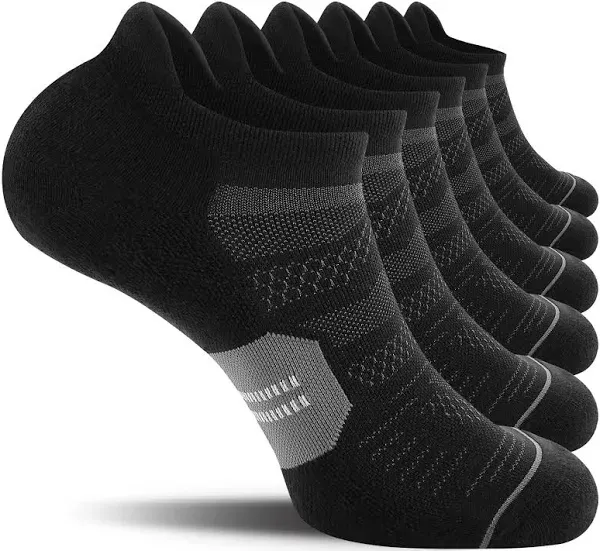 6/12 Pairs Men&#039;s Running Ankle Socks with Cushion Low Cut Athletic Tab Socks