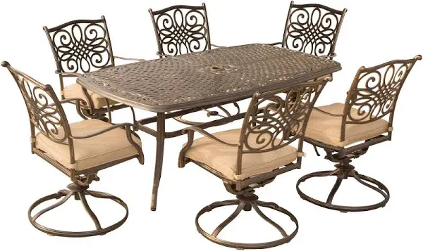 Hanover 7-Piece Traditions Swivel Dining Patio Set - TRADITIONS7PCSW-6