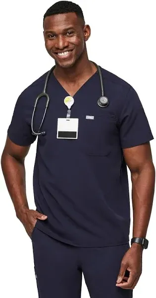 Figs Graphite Leon Three-Pocket Scrub Top