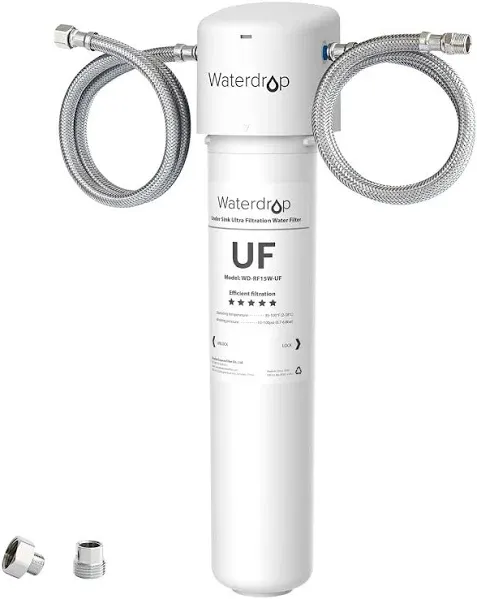 Waterdrop 0.01 m Ultra Filtration Under Sink Water Filter System for Batria Reduction