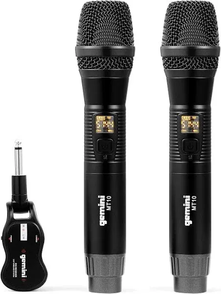 Gemini GMU-M200 UHF Dual Wireless Microphone System - Black