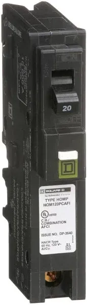 Square-D Homeline 20A Single Pole Circuit Breaker