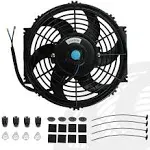 10" inch Slim Fan Push Pull Electric Radiator Cooling Fans 12V Mount Kit Unversal Black