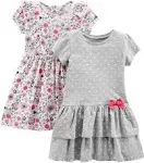 Simple Joys by Carter's Girls' Short-Sleeve and Sleeveless Dress Sets, Pack of 2