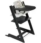 Stokke Tripp Trapp High Chair Complete with Cushion & Tray Black, Nordic Grey