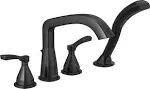 Delta T4776 Stryke Four Hole Roman Tub Trim - Matte Black