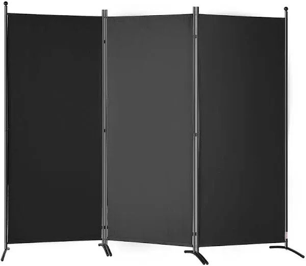 VEVOR Room Divider 3 Panel, 6.1ft Room Dividers and Folding Privacy Screens, Fabric Partition Room Dividers for Office, Bedroom, Dining Room, Study, Freestanding, Dark Grey