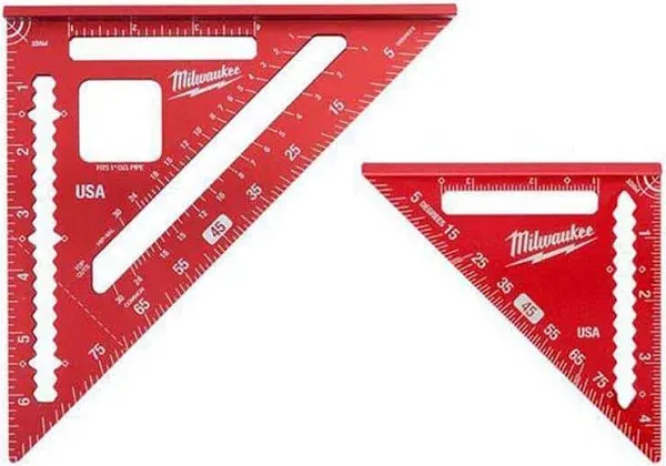 Milwaukee 7 &#034;Rafter Square &amp; 4-1/2&#034; Trim Square , Lightweight Set, New Sealed