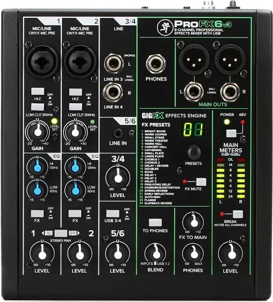 Mackie ProFX6v3 6 Channel Mixer