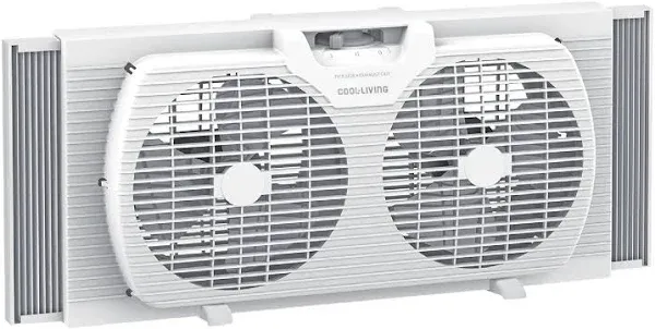 Cool-Living 9-Inch 2-Speed Portable Twin Window Fan with Carry Handle