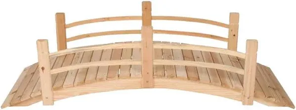 Shine Company Cedar Wood Garden Bridge with Side Rails