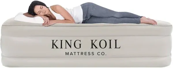 King Koil Luxury Pillow Top Plush Air Mattress With Built-in High-Speed Pump Home