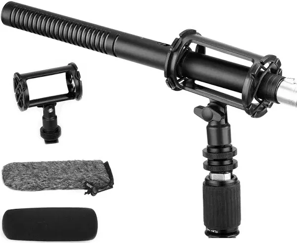 Boya XLR Shotgun Microphone BY-BM6060, Super-Cardioid Condenser Mic with 24 48V Phantom Power for Camera Camcorder Film Interview TV Program Recording Podcast