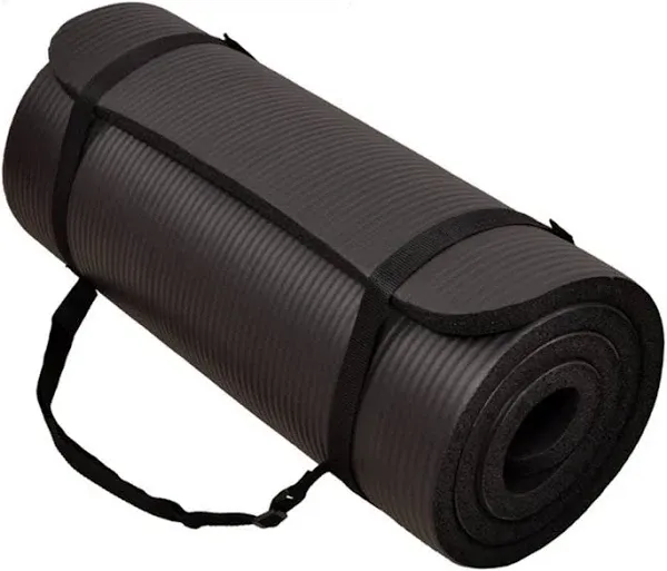 BalanceFrom GoCloud 1" Extra Thick Exercise Yoga Mat with Carrying Strap