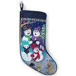 Lands' End Needlepoint Christmas Stocking - Singing Snowmen