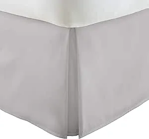 ienjoy Home IEH-BEDSKIRT-Calking-LGRAY Pleated Bed Skirt, California King