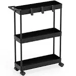 Simple Houseware Kitchen Cart Storage 3 Tier Slim/Super Narrow Shelves with Handle