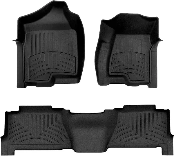 WeatherTech FloorLiner HP Custom Fit Floor Mats for Escalade EXT, Silverado, Tahoe, Sierra - 1st Row (440031IM), Black