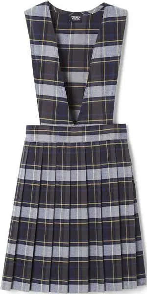 French Toast Girls' Plaid V-Neck Pleated Jumper