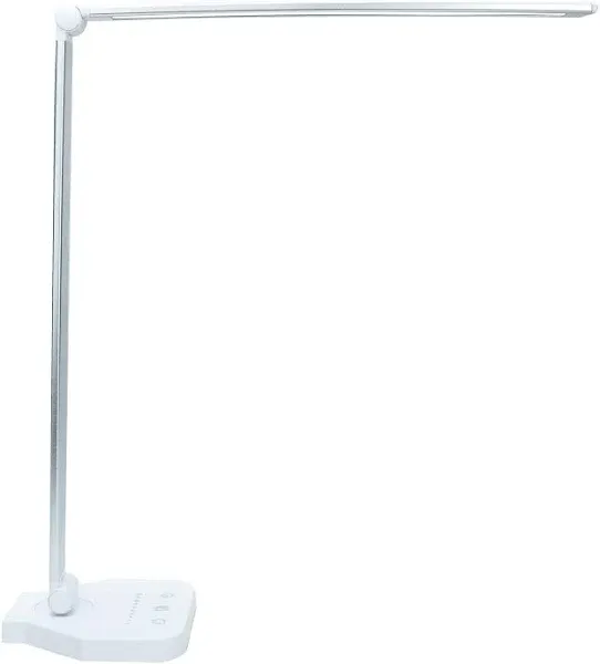 White crown LED Desk Lamp Dimmable Table Lamp Reading Lamp with USB Charging Port