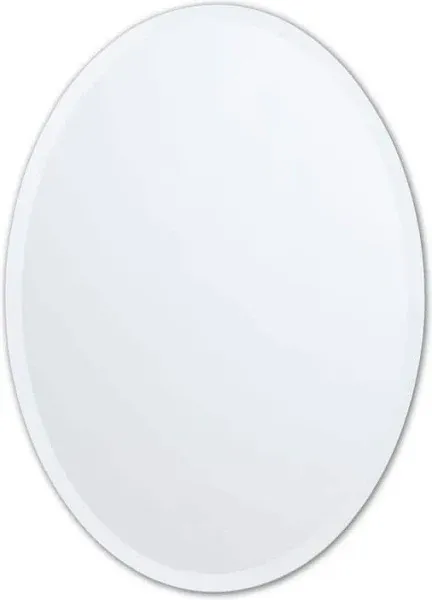 Better Bevel Frameless Oval Mirror Bathroom Wall Mirror W/Beveled Edge