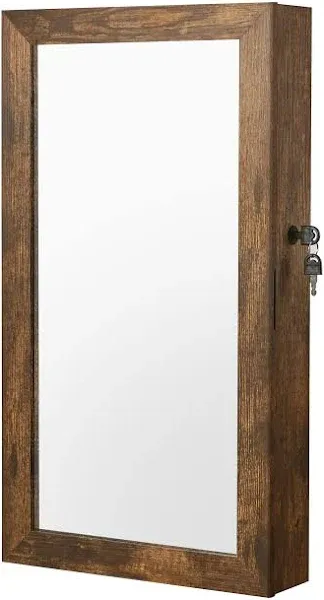 Lockable Jewelry Cabinet Armoire with Mirror