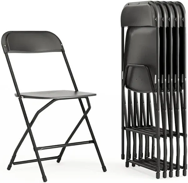 Hercules Series Plastic Folding Chairs for Parties and Weddings, Stackable Comme