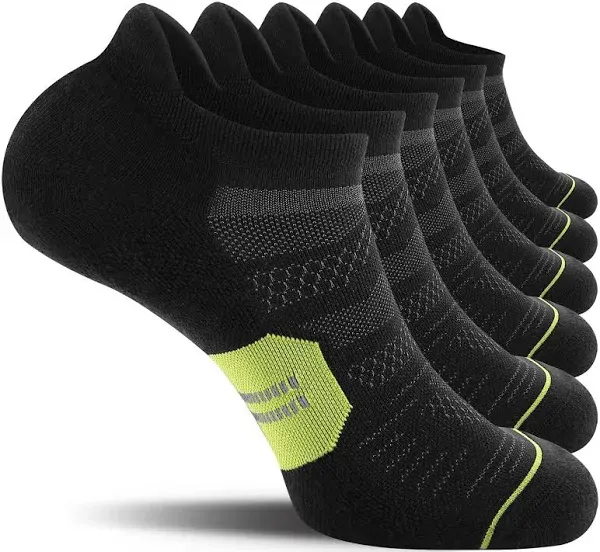 CelerSport 6 Pack Men&#039;s Running Ankle Socks with Cushion, Low Cut Athletic Ta...