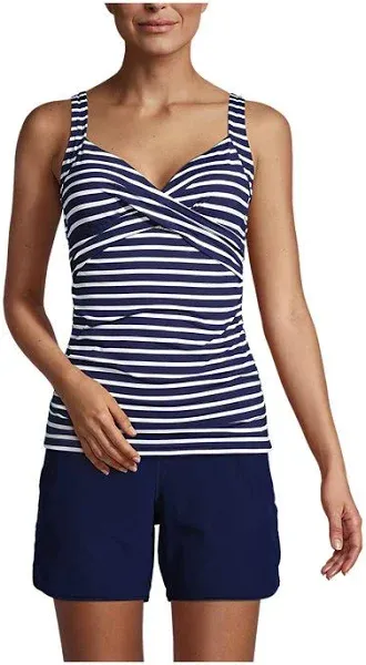 Lands&#x27; End Size 18 Tankini Chlorine Resistant Wrap Underwire Swimsuit Top