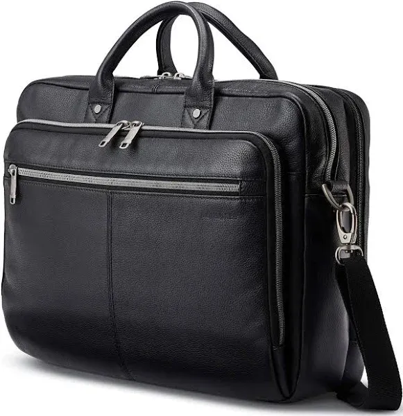 Samsonite Classic Leather Slim Brief (Black)