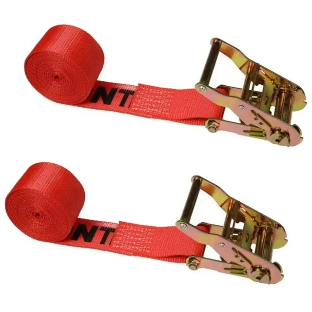 US Cargo Control, Endless Ratchet Straps, 2 inch Wide x 10 Foot Long, Red Ratchet Straps, Wide Handle Ratchet Tie Down, Endless Cargo Straps,