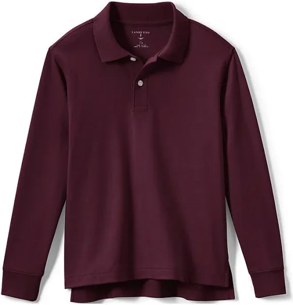 Kids 2-20 Lands' End School Uniform Long Sleeve Polo