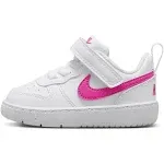 Nike Toddler Court Borough Low Recraft Shoes, Size 9, White/Fuchsia