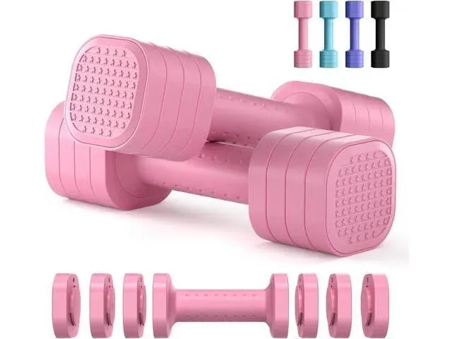 Adjustable Dumbbell Set of 2, 4 in 1 Free Weights Dumbbells Set for Women, Hand ...