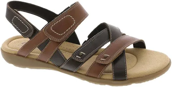 Clarks Women's Elizabelle Gem Flat Sandal, Brown Multi Leather, 12