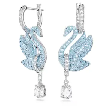 Swarovski Women's Iconic Swan Drop Earrings - Blue