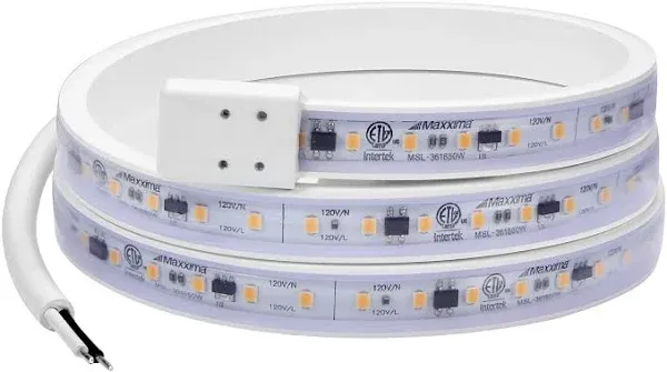 36 in. LED Under Cabinet Strip Light, Hardwired, 1380 Lumens, 3000K Warm White, 120V White Cove Light