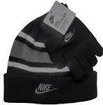 Nike Big Kids' Futura Beanie & Gloves Set-Black/Grey