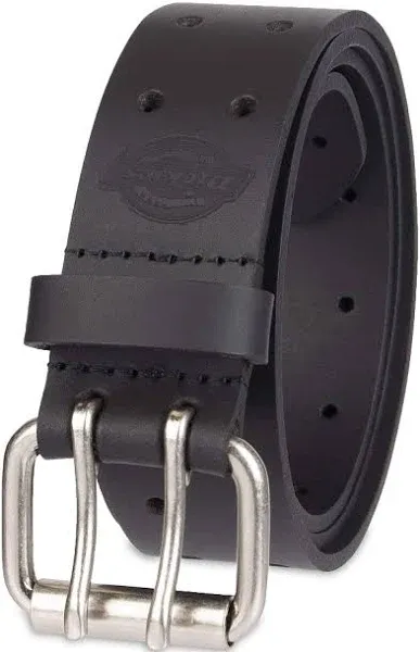 Men's Dickies Perforated Double Prong Buckle Leather Belt