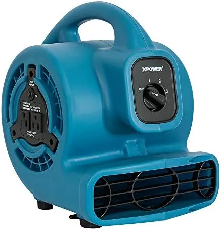 Powerful Centrifugal Air Mover - 600 CFM - Lightweight &amp; Portable - 3 Speeds